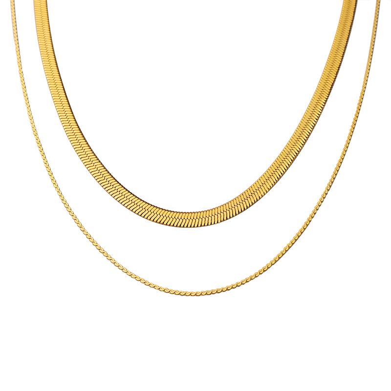 Chic European & American Trendy Double-Layer Blade Chain Necklace: Versatile Hot Girl Fashion Clavicle Piece
