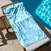 1pc Blue Tropical Hibiscus Pattern 2D Printed Microfiber Beach Towel, quick dry super absorbent. Great for beach, pool