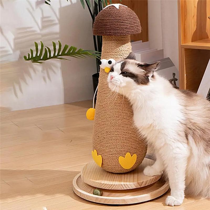 M-Modern-Sisal Scratching Post Mushroom Protection Furniture For Cats Itching Facilities Cat Trees Accessories Pet Products