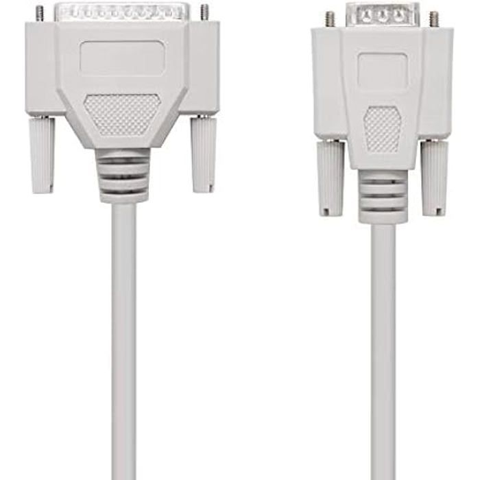 Câble série RS232 null modem - NanoCable - 10.14.0802 - 1.8 mètres - DB9 femelle - DB25 mâle