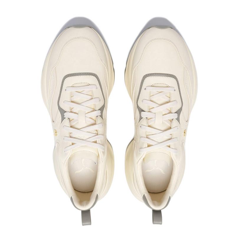 Li-Ning 1990 Classic Series Fashion Fit Shock Absorption Wear-Resistant Low-Top Casual Running Shoes Men Sneakers Light-Antique-Yellow ALJU025-1