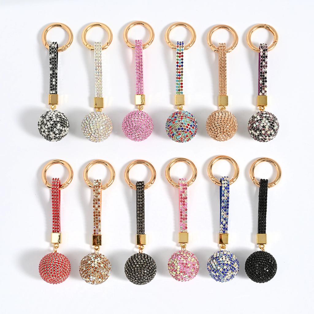 Rhinestone Ball Alloy Keychain Cute Car Key Ring For Men Women Bag Backpack Decor Hanging Pendant Fashion Jewelry Accessories