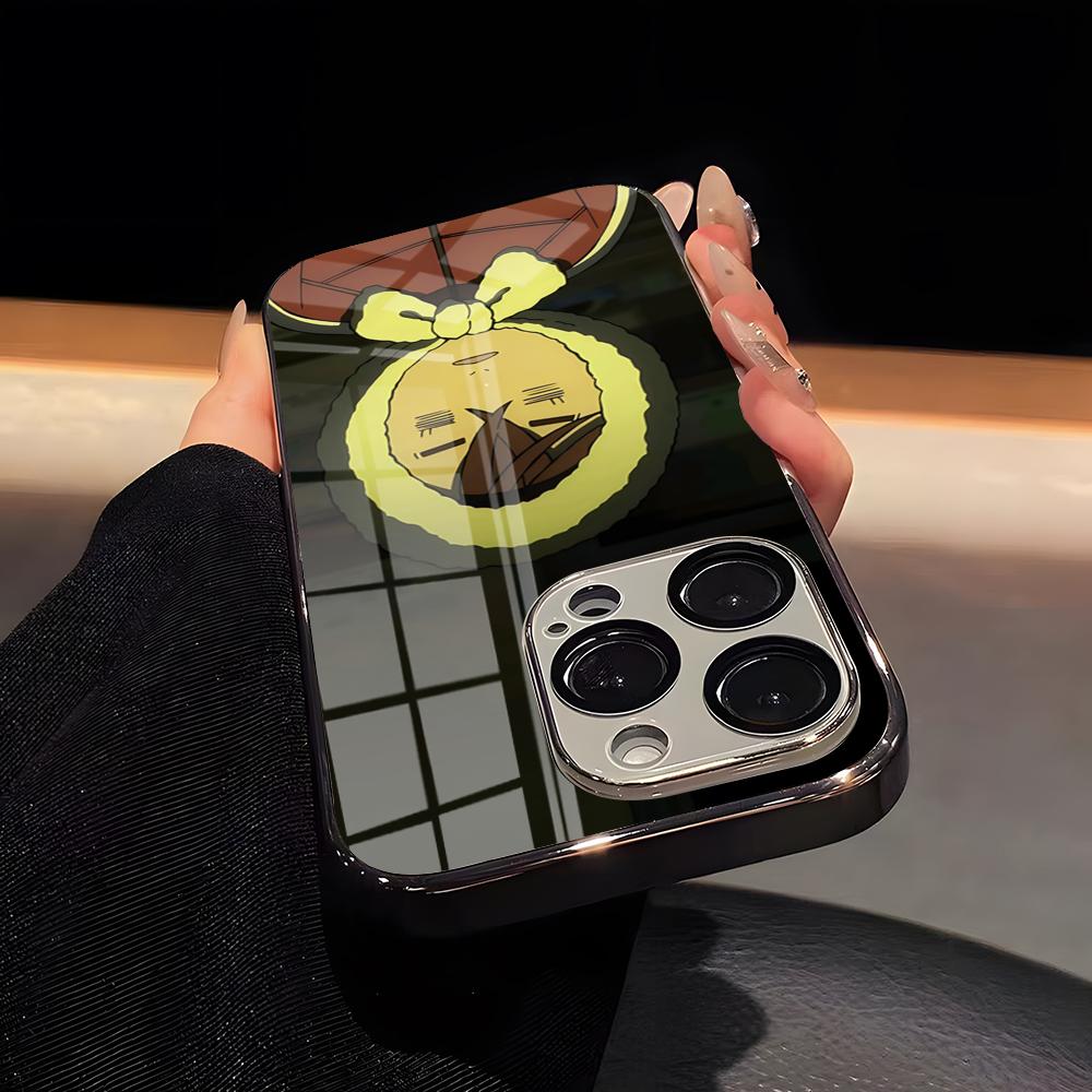 

Anmie A-Dandadan-S Phone Case Luxury Glass Phone Case For IPhone 17 16 15 14 13 12 11 Pro Max Plating Frame Cover iPhone 15