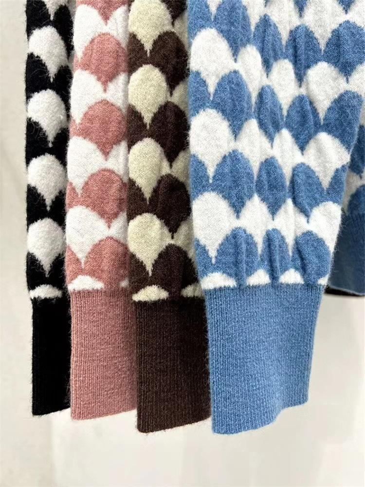 Sweater Women Striped Knitted Sweater Loose Winter Thick Female Soft Pullovers Casual Tops Oversized Sweater Knitwear