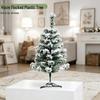 Cross-Border Christmas Iron Base Flocked Tree Decoration Scene Ornament