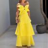 Sexy Elegant Hollow Out Ruffle Party Dress Summer Flower High Street Slim Long Dresses Fashion Chic Sweet Backless Beach Clothing