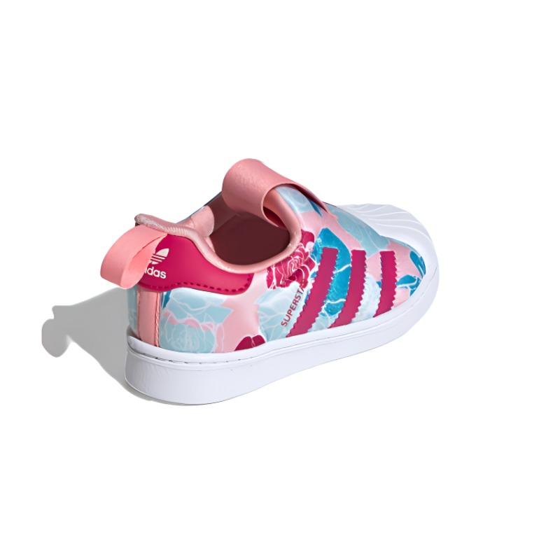 adidas Originals SUPERSTAR 360 Breathable Low Top Skateboard Shoes Pink Blue White Infant And Toddler EF6641