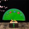 652F Artistic Spanish Folding Fan, Double Sided Silk Access for Dance Performances and Wedding Event