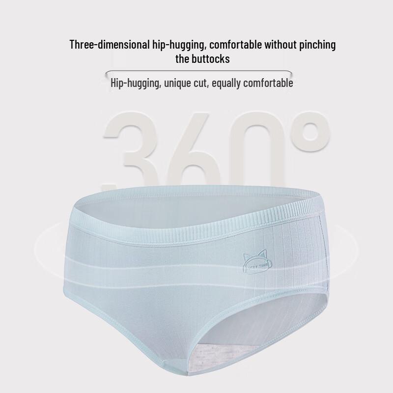 Bonaas Women's 7A Antibacterial Pure Cotton Mid-Rise Briefs 4-Pack