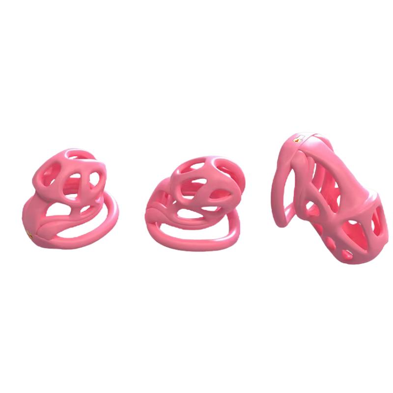 New Male Chastity Embedded Resin Cage with 4 Adjustable Rings Breathable Resin Chastity Belt for Penis Ring Chastity Toy 18+