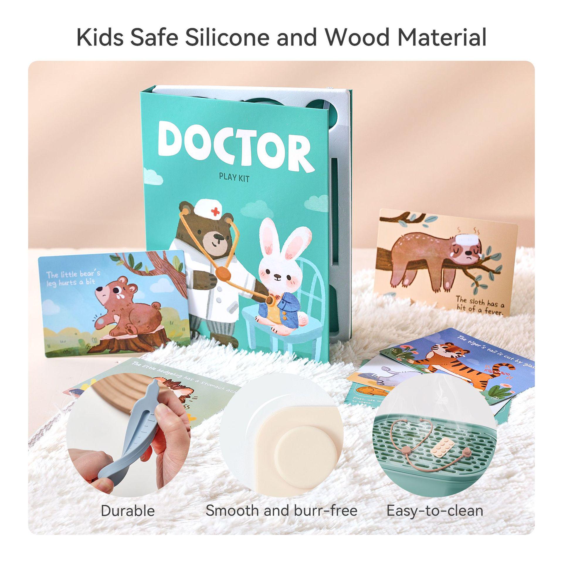 

Kids Doctor Role Play Set - Pretend Play with Stethoscope & Animal Clinic Tools