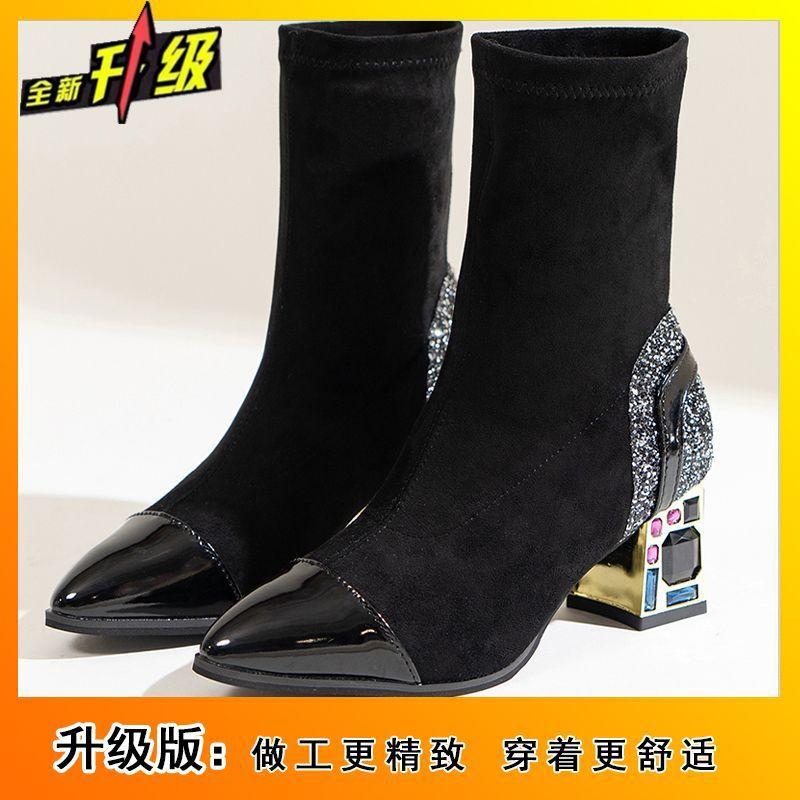 Thick heel short boots pointed toe foot mid boots children 2025 autumn and winter new casual women's boots women's shoes fashion shoes women