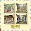 Easter Spring Bunny Cushions Pillowcase Polyester Cushion Cover Throw Pillow Pillowcover Home Car Sofa Decor
