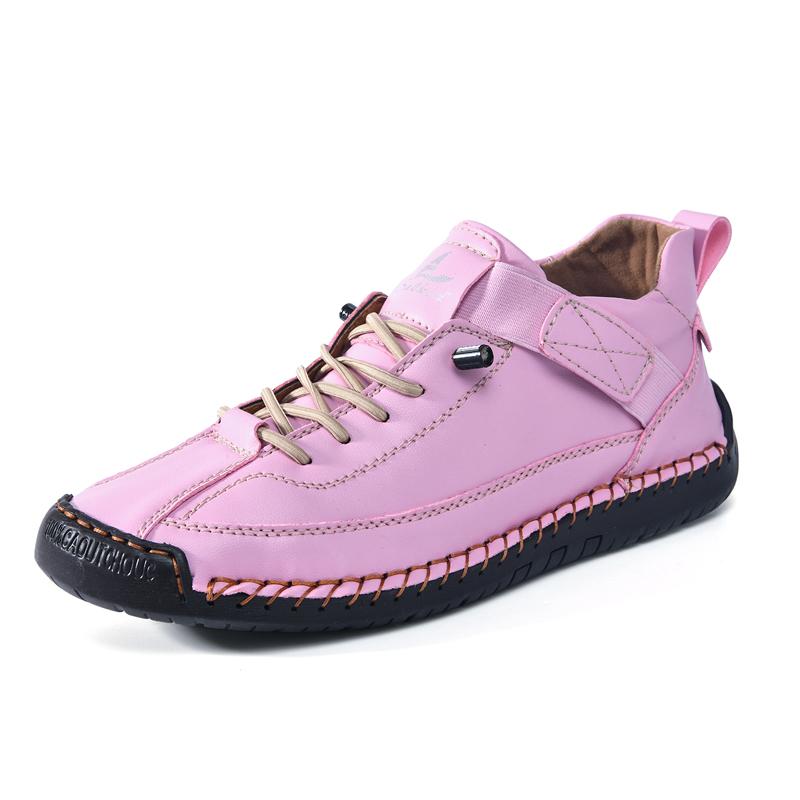 Handmade Casual Women'S Shoes Ankle Boots Comfortable Slip-Resistant Breathable Shoes Elastic Strap Outdoor Walking Flat Shoes