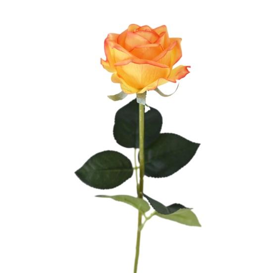 

Artificial Realistic Rose Flower Real Touch Faux Silk Rose Bouquet Long Stem Fake Flower with Leaves for Home Wedding Party Table Centerpiece помаранчевий