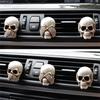 3Pcs/Set Resin Skulls Mini Skull Figures Car Fragrance Clip for Gift and Home Decor