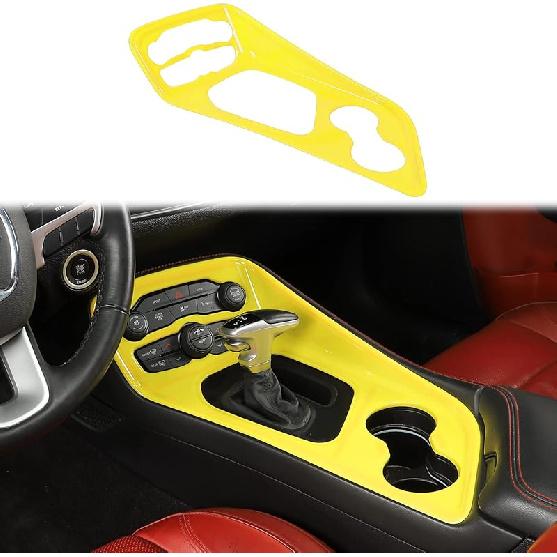 Voodonala For Challenger Gear Shift Shifter Panel Shift Lever Panel Transmission Gear Selector Gearstick Panel Cover Trim Fit For 2015-2025+ Dodge