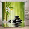 Zen Shower Curtain Natural Flowers Butterfly Grey Stone Reflection Spa Scenery Home Bathroom Decor Polyester Fabric Bath Curtain