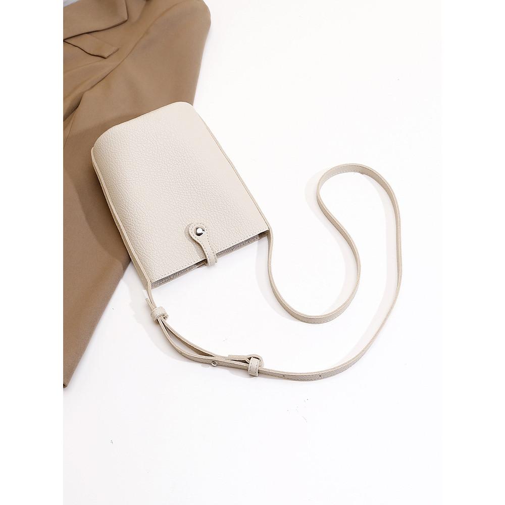 Ielgy Double-Sided Back Korean Version Genuine Leather Texture Soft Leather Cross-Body Bag All-Match Mobile Phone Bag