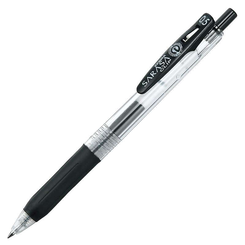 Zebra Sarasa Clip Gel Ballpoint Pen, 0.5mm, Black, 10 pens, P-JJ15-BK10