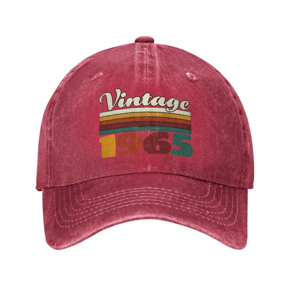 Vintage 1965 Birthday Gift Washed Baseball Cap  Street Style Sun Trucker Hat Summer Men Adult Kpop Rock Baseball Caps