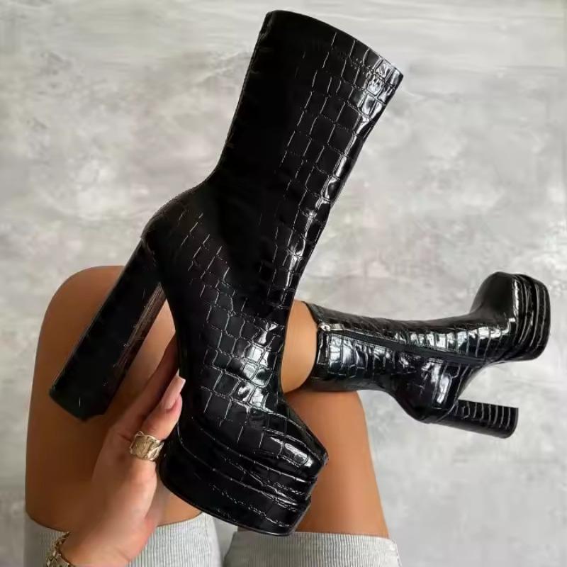 Fashion Woman's Shoes New Style Fashion Platform Boots Ladies High Quality Luxury Women Leather Boots Super High Heels Boots Women