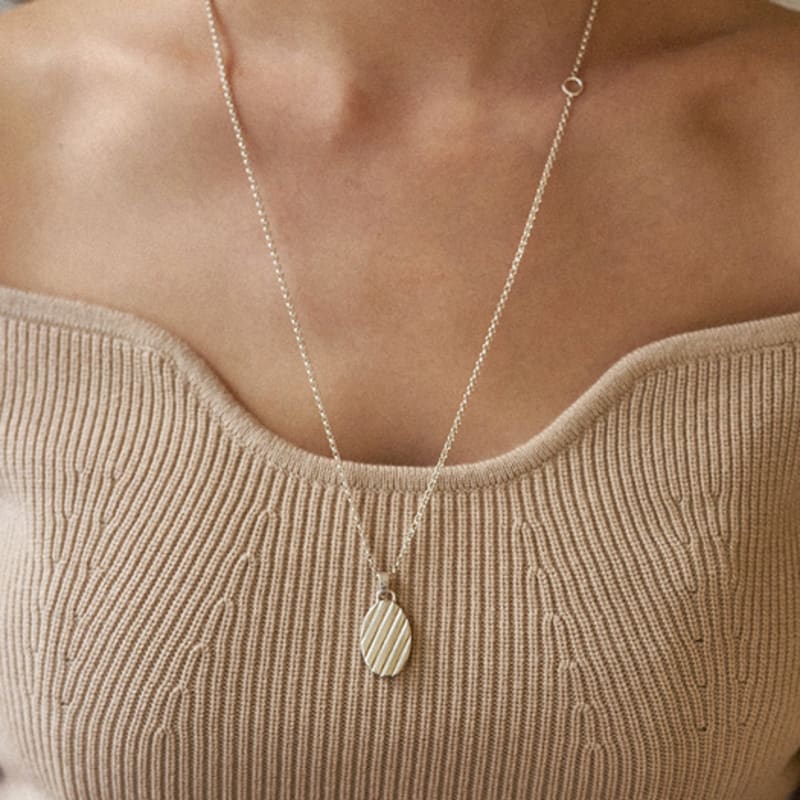 LECLAT LUMIERE OVAL NECKLACE SILVER/VERMEIL