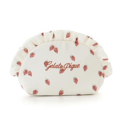 Gelato Pique Strawberry All-Over Print Frill Pouch Pwgb264596