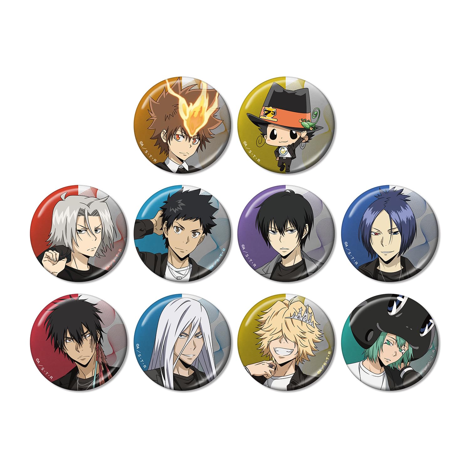 

Katekyo Hitman Original Illustration Casual Coordinate Trading Metallic Can Badges Box of 10 Reborn! Ver.