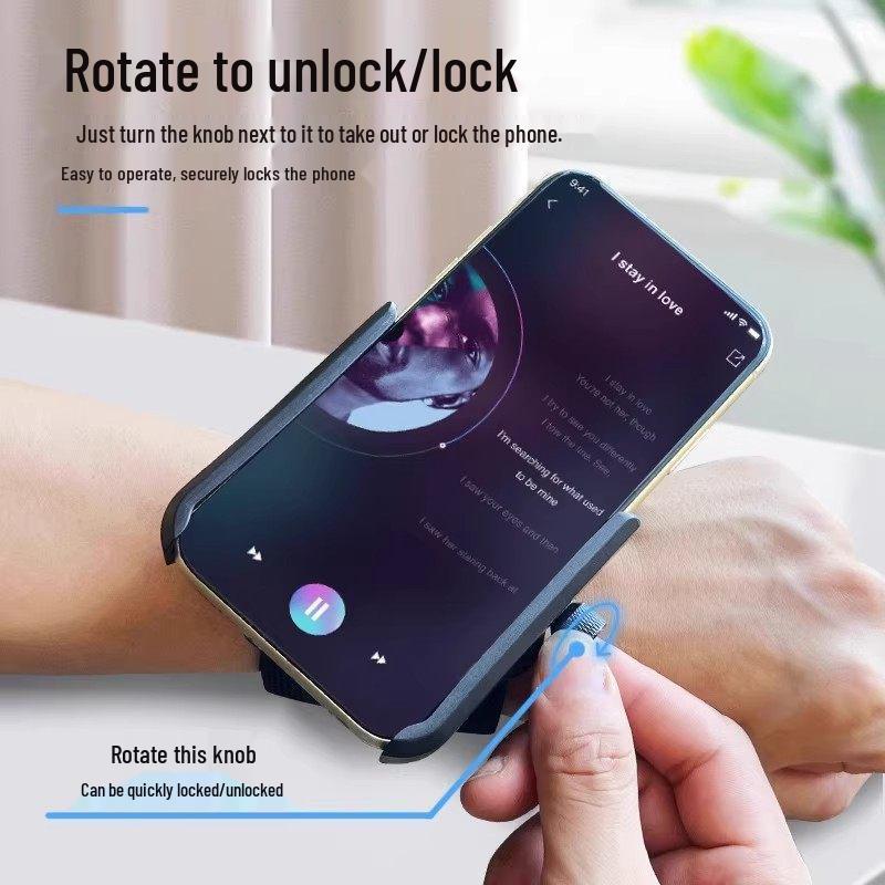 Quick Release Wrist Phone Holder for Cycling, Streaming, and Running