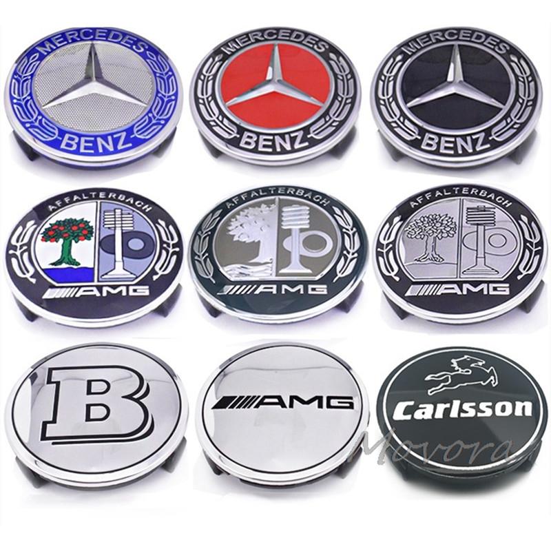 Hub Cap 4PCS 75mm*68mm Car Emblem Wheel Hub Center Cap Sticker Rim Badge Cover For Mercedes Benz GLE63 CLS63 GLC63 W204 AMG Stickers