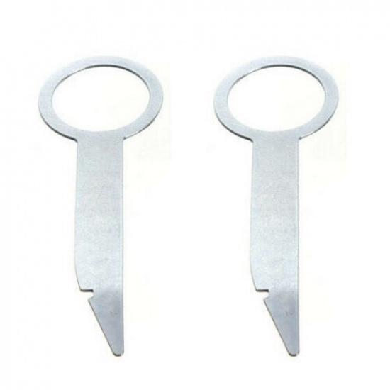 Car Radio Removal Tools 8cm P Release Tool Keys Silver Stereo Auto New