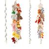 Cotton hanging storage chain, for storing plush animals. Each Bohemian-style display chain is equipped with 20 metal clips, suit