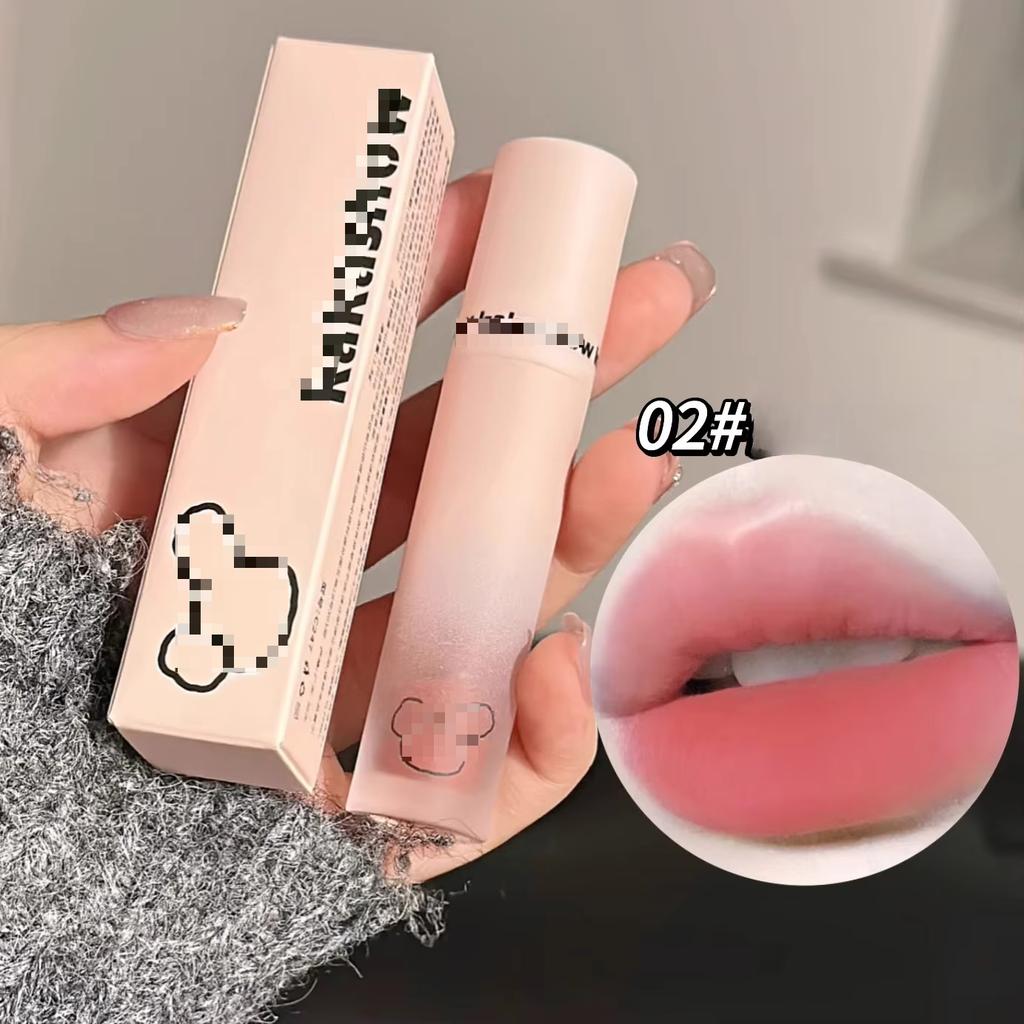 Velvet Matte Lip Mud Lipstick Bears Waterproof Long Lasting Smooth Lip Gloss Women Lips Make Up Korean Cosmetics Chestnuts Brown