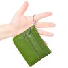 Women's Genuine Leather Coin Purse Mini Pouch Change Wallet with Keychain NEW Three Zipper Fashion Multicolor