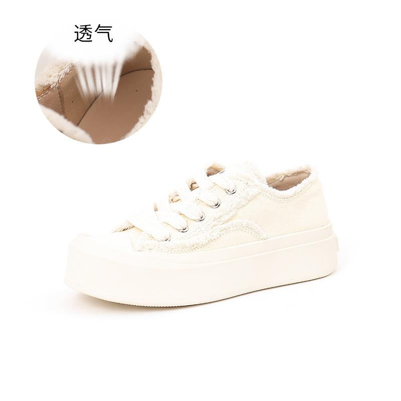 Beggar canvas shoes 2025 spring new platform white shoes women's casual single shoes versatile women's shoes flat shoes children