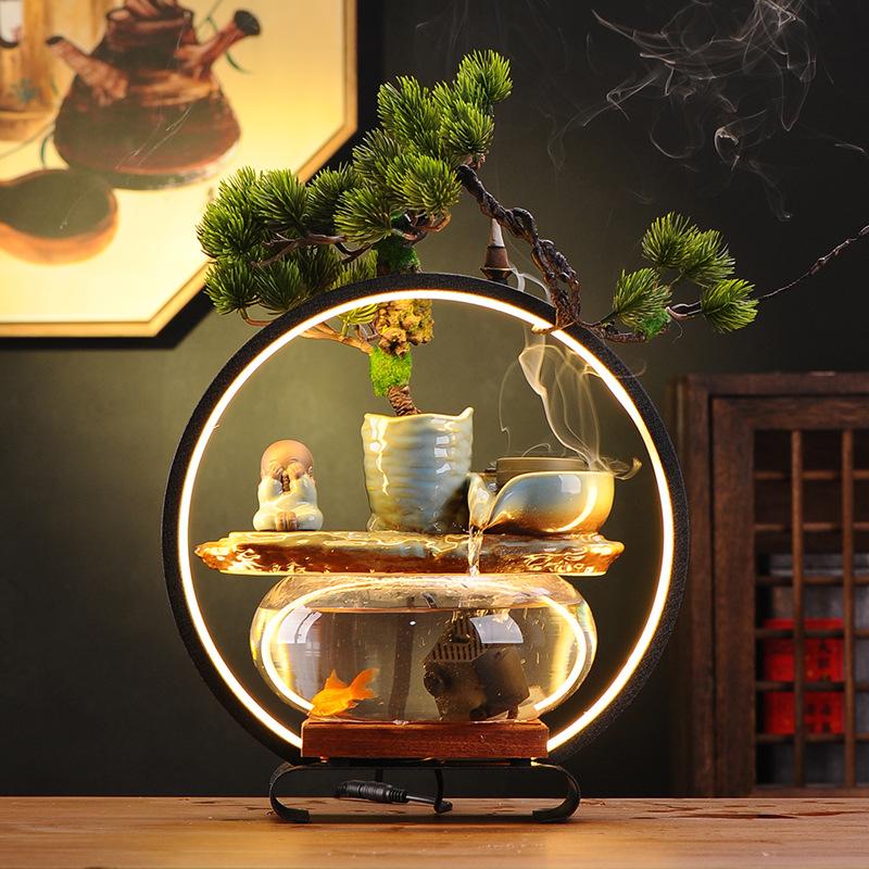 Waterfall Incense Burner Zen Home Decor Comfort Backflow Electric Smell For Home Candlestick Candle Melting Burner Zen Garden