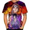Fashion Men's Summer Street Clothing 3D Printing Anime Naruto Short Sleeve T-shirt