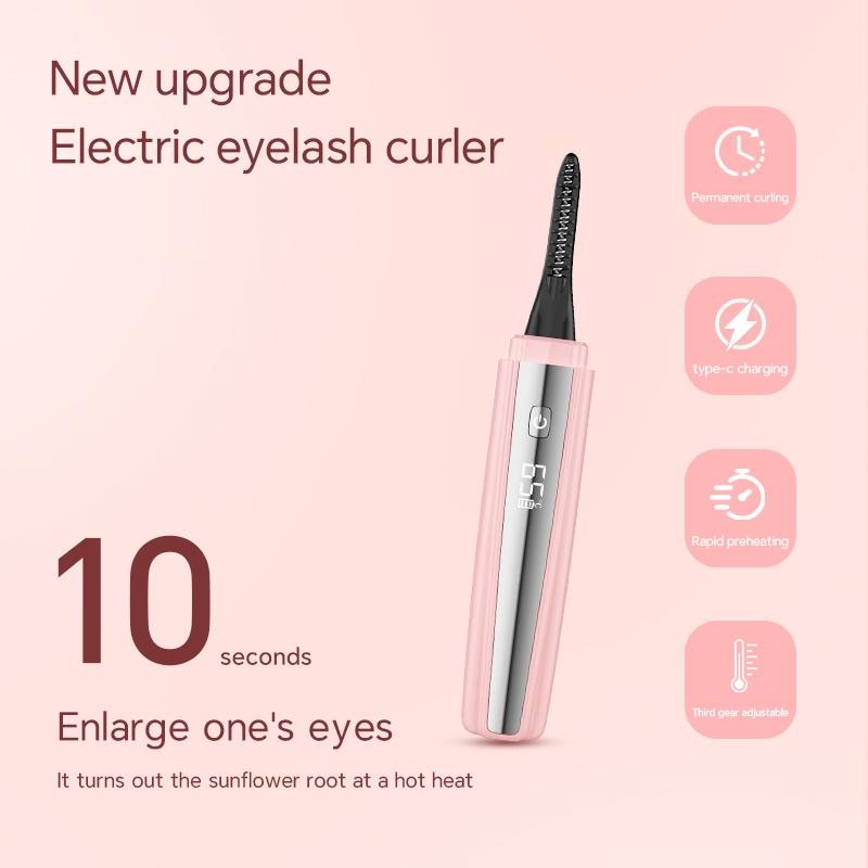 Heated Eyelash Curler,Fast 5s Heat-Up, USB Rechargeable Electric Eyelash Curler, LED Display, Anti-Burn, 24H Long-Lasting Curl, Perfect Gift for Women
