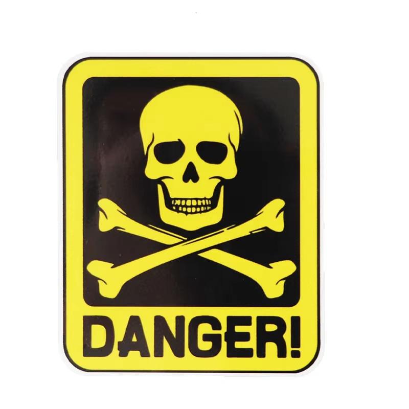 Autoaufkleber Gefahrenzeichen Mit Totenkopf Symbol Wasserdicht Vinyl Aufkleber Auto Zubehör Pegatinas Para Coche DIY Auto Styling HE15