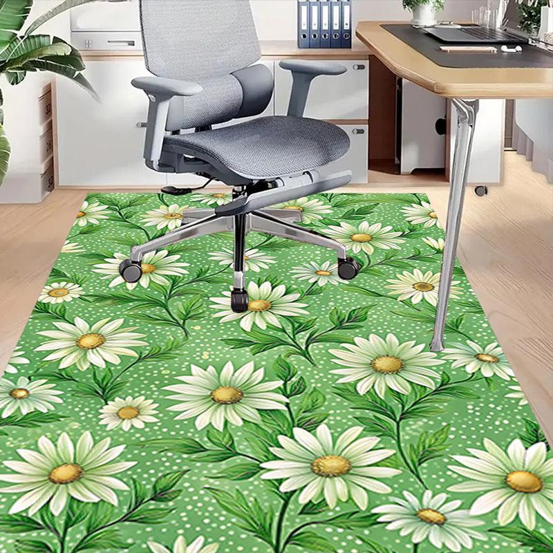 1PC Daisy Pattern Non-Slip Floor Carpet Compatible for Office&Living Room&Dining Room - Flat-Weave Machine- Soft & Pattern-E246