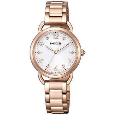 CITIZEN Wristwatch Wicca KP6-065-11 Solar Tech Waterproof 2way Ladies Business Student Pink Gold White