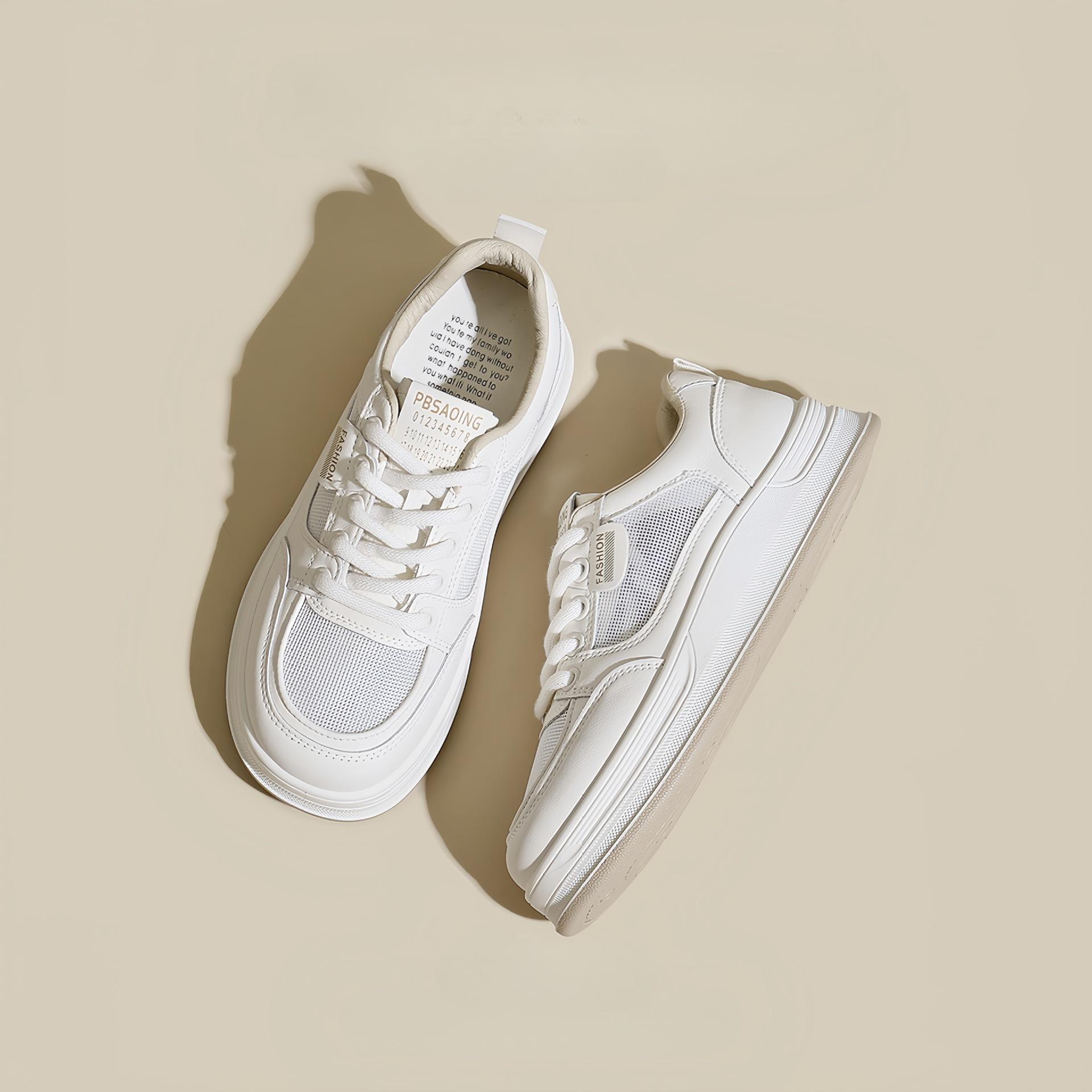 

Mesh lace-up little white shoes women s 2025 spring new fashion versatile comfortable sports leisure lightweight non-slip board shoes 40