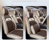 Fabric Buckwheat Shell Car Seat Covers Four Seasons Universal For 5 Seats Surrounded Waterproof PU Leather...