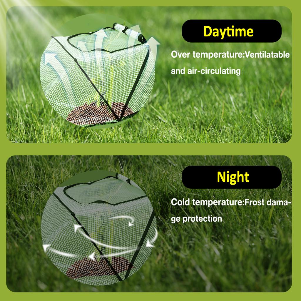 Garden Plant Cover Foldable Garden Accelerator Plants Cover with Two Air Hole Garden Row Plants Mesh Cover for Freeze Protection