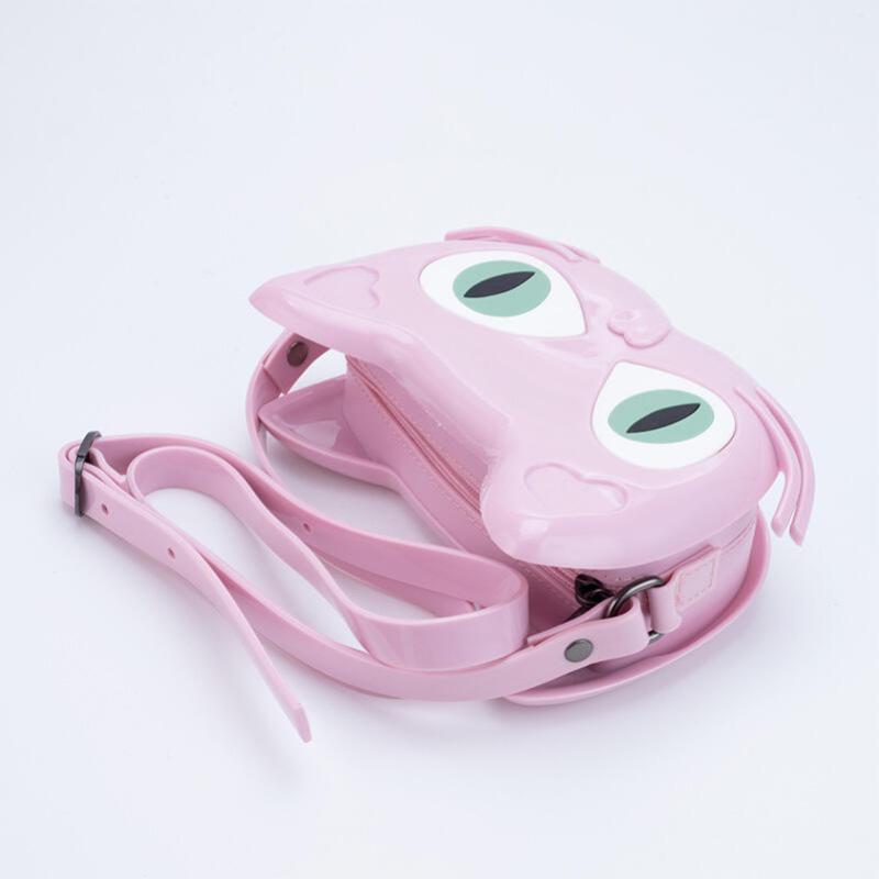 Neue Mode PVC Jelly Bags Damen Schultertaschen Kinder Niedliche Katze Langlebig Schmutz Einfach zu Waschen Freizeit Kleine Quadratische Taschen Umhängetaschen
