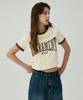 MAGOODGAN Lydia 3623 Sacramento Cream Crop Ringer Short Sleeve Tee