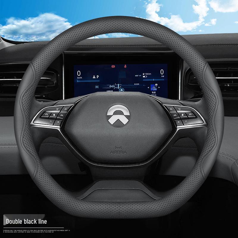 Genuine Leather Steering Wheel Cover for NIO ET5T, ES6, ES8, ET5, EC6, ET7, EC7, ET9 - Four Seasons Grip