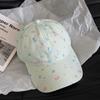 Korean Sweet Floral Mint Green Cap Children Summer Travel Wide Brim Sunshade Versatile Face Small Baseball Cap