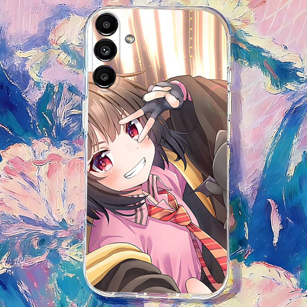 Megumin Anime K-KonoSubaS Phone Case For Samsung S24,S25,S30,S23,S21,S22,S20,S10,5G,FE,lite,PIus,Ultra Clear Transparent Cover